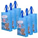 Heart Home Shopping Bag | Non-Woven Gift Bag | Baby Shower Bag | Reusable Grocery Bag | Christmas Gift Bags | Tote Bags with Handle | Boy-Print Hand Bag | Pack of 6 | Sky Blue