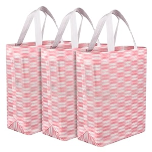 heart home shopping handbag  grocery handbag  tote bag  pack of 3  pink