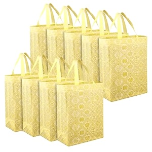 heart home shopping handbag check-kalash carry bag  pack of 9  yellow