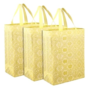 heart home shopping handbag  grocery handbag  tote bag  pack of 3  yellow
