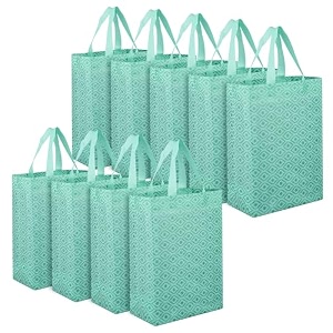 heart home shopping handbag eye-print carry bag  pack of 9  green