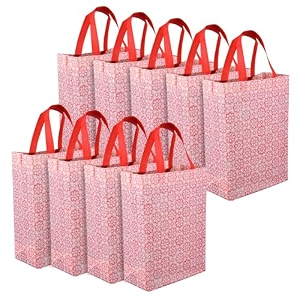 heart home pink star-print reusable shopping tote bag pack of 9 26 cm x 13 cm x 42 cm