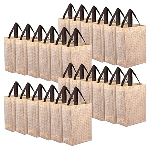 heart home shopping handbag eye-print carry bag  pack of 24  cream