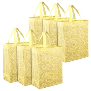 heart home shopping handbag check-kalash carry bag  pack of 6  yellow
