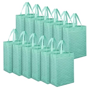 heart home shopping handbag eye-print carry bag  pack of 12  green