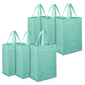 heart home shopping handbag eye-print carry bag  pack of 6  green