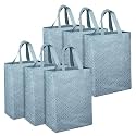 Heart Home Shopping Handbag Eye-Print Carry Bag | Pack of 6 | Gray
