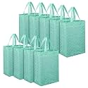 Heart Home Shopping Handbag Eye-Print Carry Bag | Pack of 9 | Green