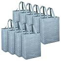 Heart Home Shopping Handbag Eye-Print Carry Bag | Pack of 9 | Gray