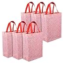 Heart Home Shopping Handbag Star-Print Carry Bag | Pack of 6 | Pink