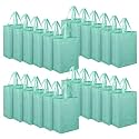 Heart Home Shopping Handbag Eye-Print Carry Bag | Pack of 24 | Green