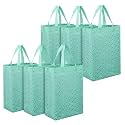 Heart Home Shopping Handbag Eye-Print Carry Bag | Pack of 6 | Green
