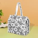 Heart Home Shopping Storage Handbag | Waterproof Grocery Tote | Vegetable Handle Bag | Reusable Chain Tote | Flower Quilted | Gray