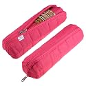 Heart Home Single Rod Bangle Box | Polyester Watch Organizer for Small Jewellery | Travelling Bracelets Organizer with Zipper | Pack of 2 | Pink