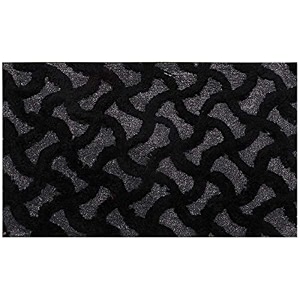 heart home soft cotton blend anti slip door mat 1734x2534 black - cthh8422