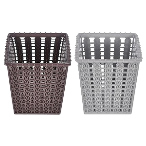 heart home square shape m 5 multipurpose plastic holderorganizer for kitchen bathroom office living room - pack of 2 brown amp grey-46hh0452