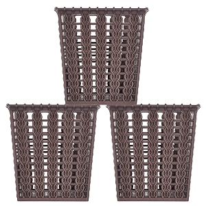 heart home square shape m 5 multipurpose plastic holderorganizer for kitchen bathroom office living room - pack of 3 brown-46hh0440
