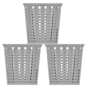 heart home square shape m 5 multipurpose plastic holderorganizer for kitchen bathroom office living room - pack of 3 grey-46hh0448