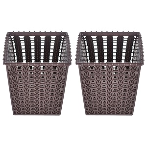 heart home square shape m 5 multipurpose plastic holderorganizer for kitchen bathroom office living room - pack of 2 brown-46hh0438
