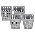 Heart Home Square Shape M 5 Multipurpose Plastic Holder/Organizer for Kitchen, Bathroom, Office, Living Room - Pack of 4 (Grey)-46HH0450