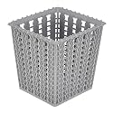 Heart Home Square Shape M 5 Multipurpose Plastic Holder/Organizer for Kitchen, Bathroom, Office, Living Room (Grey)-46HH0444