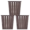 Heart Home Square Shape M 5 Multipurpose Plastic Holder/Organizer for Kitchen, Bathroom, Office, Living Room - Pack of 3 (Brown)-46HH0440