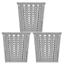 Heart Home Square Shape M 5 Multipurpose Plastic Holder/Organizer for Kitchen, Bathroom, Office, Living Room - Pack of 3 (Grey)-46HH0448