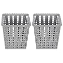Heart Home Square Shape M 5 Multipurpose Plastic Holder/Organizer for Kitchen, Bathroom, Office, Living Room - Pack of 2 (Grey)-46HH0446