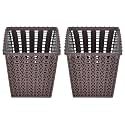 Heart Home Square Shape M 5 Multipurpose Plastic Holder/Organizer for Kitchen, Bathroom, Office, Living Room - Pack of 2 (Brown)-46HH0438