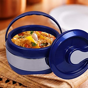 heart home stainless steel 1 piece insulated casserole hot -pot 2000 ml blue - cthh011163