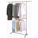 Heart Home Stainless Steel Adjustable Clad Clothes Rack/Cloth Hanger Stand (Silver) - (CTHH010231)