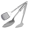 Heart Home Stainless Steel Kitchen Utensil, Cookware Set, Kitchen Tool- Set of 3 (Spatula &amp; Solid Turner &amp; Slotted Turner) (Silver)