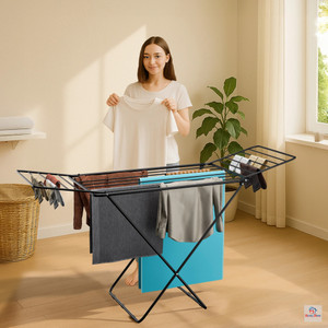 Heart Home Steel Floor Cloth Dryer Stand