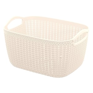 heart home unbreakable plastic multipurpose medium size flexible storage basketsfruit vegetable kitchen organizer with handles white - cthh014394