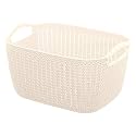 Heart Home Unbreakable Plastic Multipurpose Medium Size Flexible Storage Baskets/Fruit Vegetable Kitchen Organizer with Handles (White) - CTHH014394