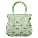 Heart Home Hand Bag|Traditional Hand Bag|Silk Wallet Hand Bag|Woman Tote Hand Bag|Ladies Purse Handbag|Gifts Hand Bag|Curved Shape Embroidery Hand Bag|Green