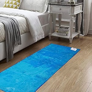 heart home velvet bedside runner home floor dcor rugs for living dinning office rooms amp bedroom 5x2 ft blue 54hh3921