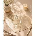 Heart Shape PVC Placemat for Center Table, Beige Champagne Gold
