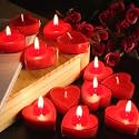 Heart Shaped Rose Wax Candles Set, Decorative Candles for Home Decor and Gifting (Rose (10))