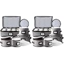Hearth &amp; Harbor Fine China Storage Containers Hard Shell, Grey, 5 PC China Storage Set (Pack of 2)