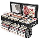 Hearth & Harbor Wrapping Paper Storage Container and Clear Wrap Paper Holder - Christmas Storage Bag with Interior Pockets - Fits Up to 36 Rolls of 40" - Tear Proof, Black