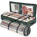 Hearth & Harbor Wrapping Paper Storage Container and Clear Wrap Paper Holder - Christmas Storage Bag with Interior Pockets - Fits Up to 36 Rolls of 40" - Tear Proof, Green