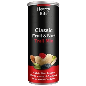 hearty bite classic dry fruits and nut trail mix  roasted almonds cashew nuts pistachios pumpkin seeds with cranberries black raisins  trail mix - on the go healthy snacks pack of 1