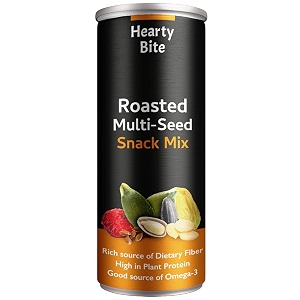 hearty bite delicious roasted multi seed trail mix - pumpkin seeds sunflower seeds watermelon seeds flax seeds with cranberries and afghan green raisin  omega healthy vegan snacks pack of 1