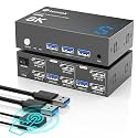 Hearvo DisplayPort KVM Switch 2 Monitors 2 Computers, 8K@60Hz Dual Monitors