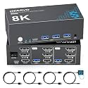 Hearvo KVM Switch 3 Monitor 2 Computers, 2 DisplayPort + HDMI