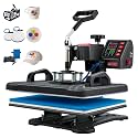 Heat Press 5 in 1 Machine 12x15, Sublimation Heat Press for T-Shirt Mug Cap Plate, Digital Control, 900W Clamshell Transfer Printer