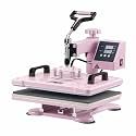Heat Press Machine 12x15, 8 in 1 with 30oz Tumbler Press - T-Shirts, Mugs, Hats - Pink
