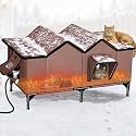 Heated Cat House for Outside, Outdoor Heated Cat House Weatherproof