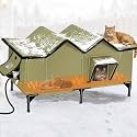 Heated Cat House for Outside, Outdoor Heated Cat House Weatherproof